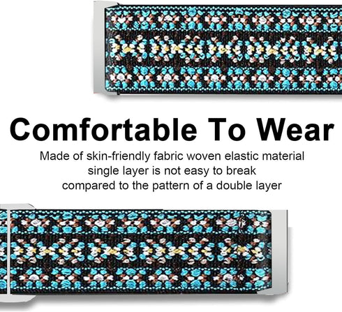 ID208 Plus Smart Watch Band, Lamshaw Stretch Nylon Adjustable Replacement Strap for Men & Women Compatible with Quican