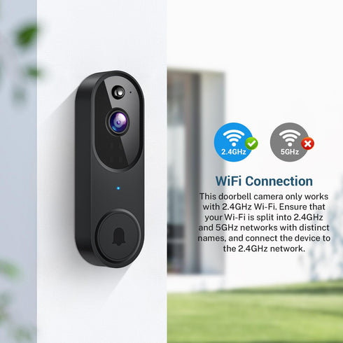 GridTera 2-Way 2.4G Smart Video Doorbell Camera Wireless, AI Human Detection and Instant Alerts, Night Vision, Audio