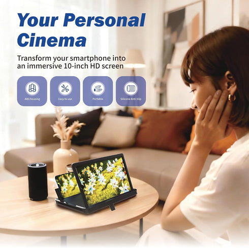 HHFLY 2026 3D 3D 10 Inch) Screen Magnifier for Cell Phone, New HD Magnifying Projector Screen Enlarger for Movies
