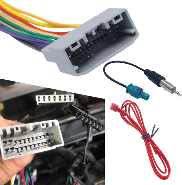 Arwrilt 3 PCS Car Radio Wiring Harness, 6.5 Inch Stereo Wiring Harness, DVD