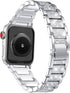 Bling Bands Compatible with Apple Watch Band 42mm/41mm/40mm/38mm, Women Metal Rhinestone Replacement