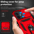 SunStory iPhone 12/iPhone 12 Pro Case with HD Screen Protector, Slide Camera Cover & Rotated Ring Kickstand, Red