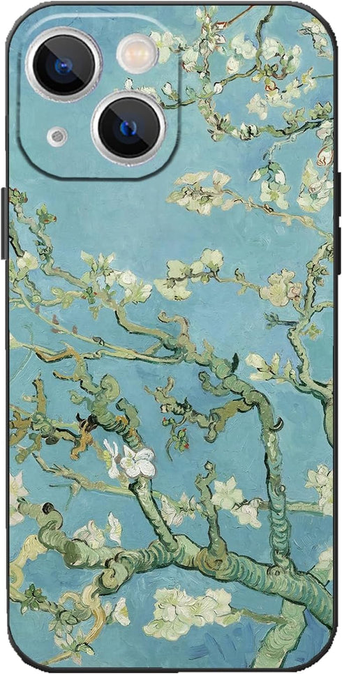 Avistinz for iPhone 14 Case Cute Aesthetic Retro Floral Van Gogh Almond Blossom