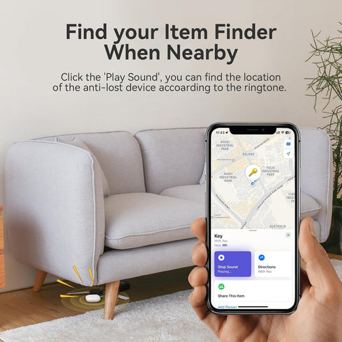 Key Finder Wallet Tracker, Bluetooth Item Finder for Bags, Luggage, Pets, Water-Resistant, Works with Apple Find My