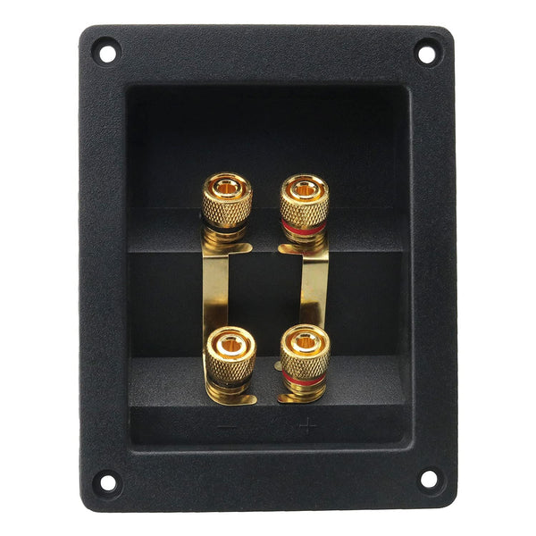 1PC Copper 4-Position Terminal Junction Box, Post 4 Speaker Wall Plates for Car/Home Audio Connectors