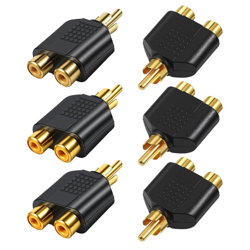 Eldraqth RCA Y Splitter Adapter 3.5 mm TRS to Dual RCA F 3.5mm
