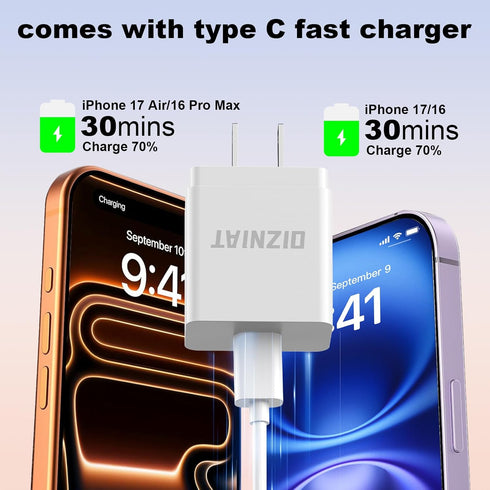 OIZNIAT 10000mAh 17 6 15 14 13 12Pro Portable Charger Power Bank with Type C Charger Powerbank Fast Charging,Not a