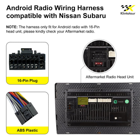 2007-2013/Subaru 2008-2013, 16Pin Aftermarket Radio Wiring Adapter Compatible with Nissan Android Car Stereo Harness