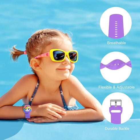 Waterproof Airtag Bracelets for Kids, 2 Pack Soft Silicone Hidden Wristband, Lightweight GPS Tracker Holder