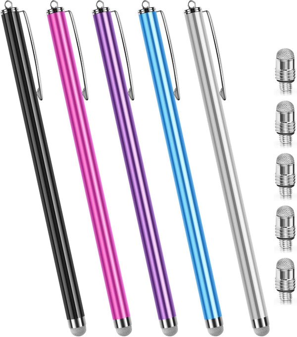 Long Stylus Pens for Touch Screens (5 Pack 185mm) High Sensitivity, Precision, Compatible with iPad, iPhone, Android