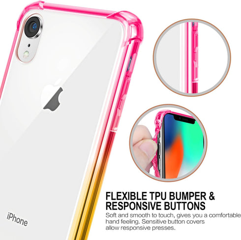 Salawat Clear Slim iPhone Xr Case, Anti Scratch TPU Bumper Shockproof Protective Case (Pink Gold) 6.1inch