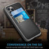 VENA Legacy Card Holder Case - Black Compatible with Apple iPhone 12/12 Pro (6.1"-inch), Slim Profile Leather Cover