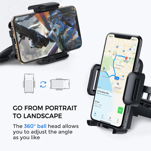 CD Slot Car Phone Holder Mount, Compatible with iPhone 16 15 14 13 12 11 Pro XR XS MAX Galaxy S20 S20+ S10 S9