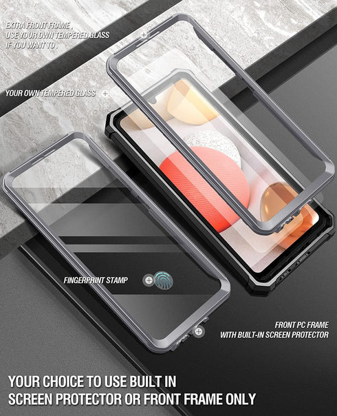 Poetic Guardian Case for Samsung Galaxy A42 5G, Black/Clear Full Body Hybrid Shockproof Case with Screen Protector