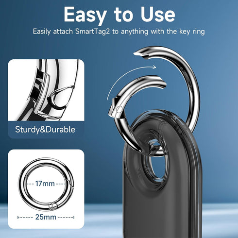Samsung Galaxy SmartTag2 Case with Keychain, 4 Pack Full-Wrapped IPX8 Waterproof TPU Case for Galaxy Smart Tag 2