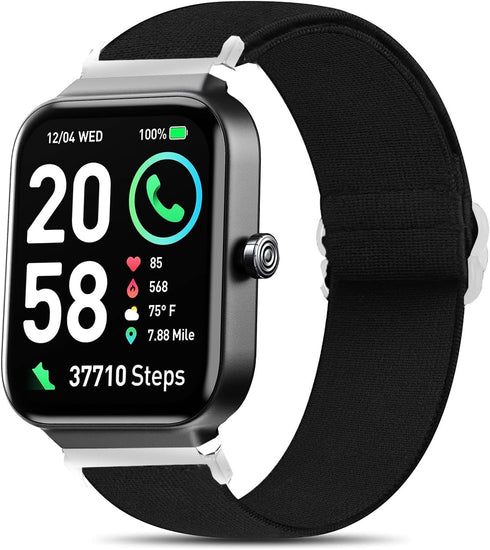 Lamshaw 19mm Stretch Elastics Nylon Adjustable Replacement Strap Accessories Compatible for Fitpolo IDW15 Smartwatch