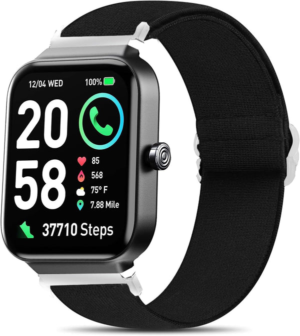 Lamshaw 19mm Stretch Elastics Nylon Adjustable Replacement Strap Accessories Compatible for Fitpolo IDW15 Smartwatch