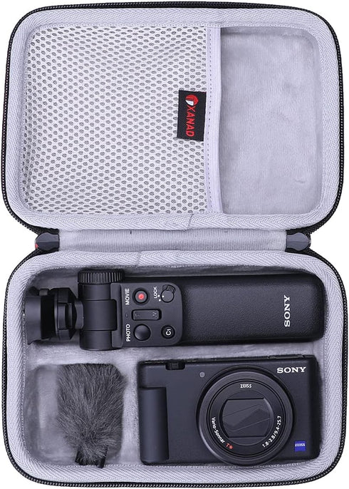 XANAD Hard Case for Sony ZV-1/Sony ZV-1 II/Sony ZV-1F Camera with Vlogger Accessory Kit Tripod (GP-VPT2 BT) and