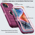 for iPhone 14 Plus Case with Belt Clip Holster,Built-in Screen Protector,Heavy Duty Shockproof Drop Protection Military Grade Rugged Phone Cover with Kickstand for Apple 14 Plus 6.7“ (Burgundy)