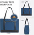 EMPSIGN 16 Inch Laptop Tote Bag for Women, Stylish Quilted Computer Shoulder Briefcase, Waterproof Haze Blue