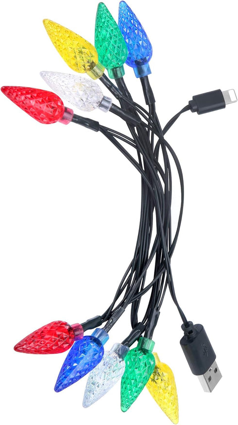 LED Christmas Light Phone Charger Cord, USB Charging Cable Gift for Phone 14/13/12/11 Pro/XS/XS Max/XR/X/8 Plus/7s Plus.