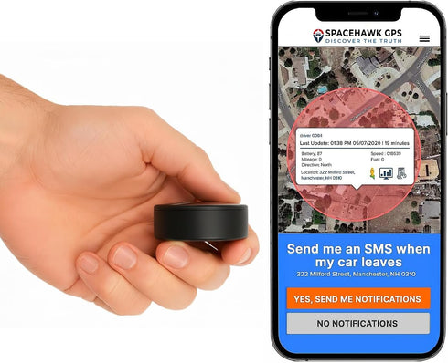 SpaceHawk GPS Assets Tracker - Real-Time Mini GPS System. Hidden GPS Tracking Device for Cars, Trucks, Trailers