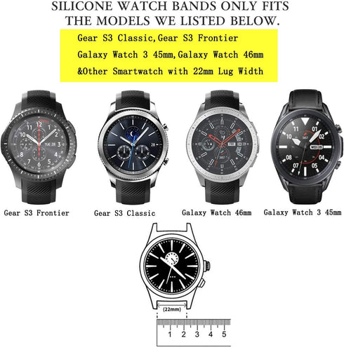 Bands for Samsung Gear S3 Frontier/Classic Watch Silicone Bracelet, Sports Silicone Band Strap Replacement Wristband