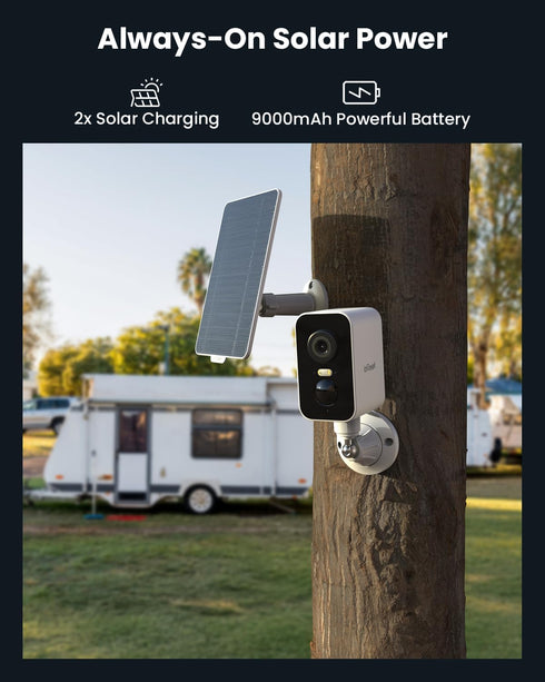 ieGeek 4G 2K LTE Cellular Security Camera Wireless Outdoor, No WiFi Solar Power Camera, Off Grid Security Camera