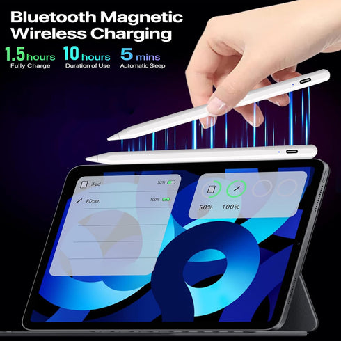 Stylus Pen for iPad 9th&10th Gen, Magnetic Wireless Charging Smart Pen Compatible with iPad 6/7/8/9/10, Mini 5/6, Air