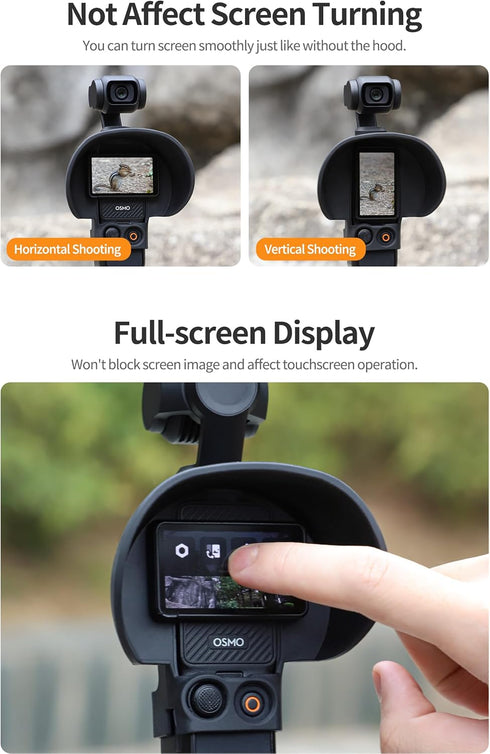 Pocket 3 Screen Sun Hood Sunshade for DJI Osmo Pocket 3 Camera, Lens Sunshade Cover Protector