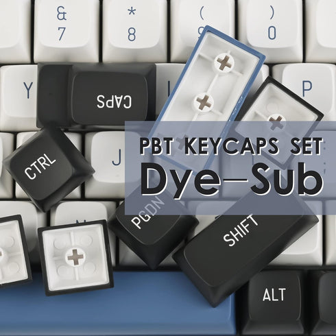 PBT Keycaps Full Set, 160 Keys, CSA Profile Double Shot Keycaps for Cherry Gateron MX Switches, White and Black