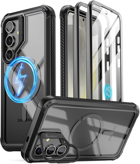 Poetic Guardian Case for Samsung Galaxy S24+ Plus 6.7", Full Body Shockproof Rugged Clear Cover with Camera Stand
