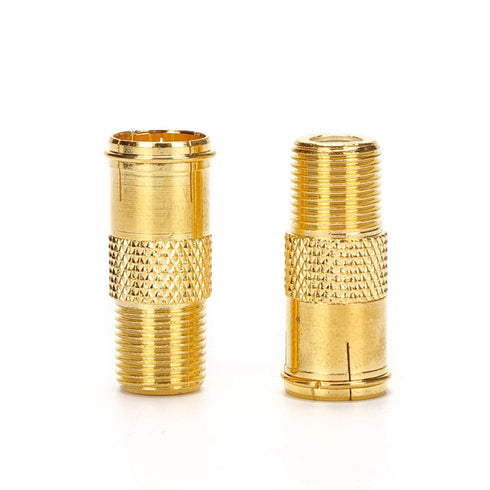 RG6 Compression F Type Connector, Quick Push on Coax Cable Adapter, Gold Plated, Pack of 5