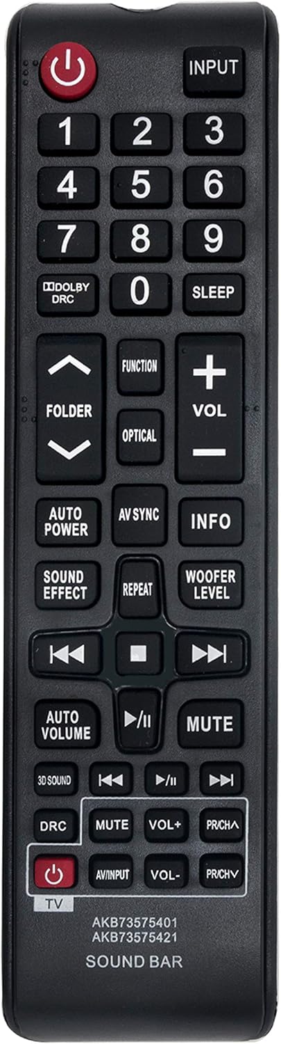 AKB73575421 AKB73575401 Replacement Remote for LG Home Theater Soundbar Models NB3532A, NB3530ANB, NB4530B, and More