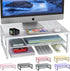 gianotter 2-Tier Metal Monitor Stand Riser, Desk Organizer for Office Supplies in White