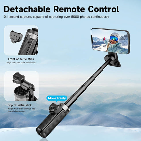 HealAge 4-in-1 360 4.33-16" Foldable Magnetic Tripod for Phone - Multifunctional Selfie Stick for iPhone & Android