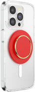 PopSockets Round Phone Grip with Adapter Ring, Compatible with MagSafe, Wireless Charging - Rosso