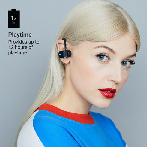 JAM Live Fast Earphones: Black, 30 ft Bluetooth, IP67 Sweat Resistant, 12 Hour Battery, Hands-Free, 3 Sizes Included.