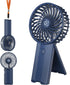Portable Fan, 4-Speed Adjustable Battery-Operated Fan, USB Rechargeable Desk Fan, Handheld Fan for Travel, Deep Blue