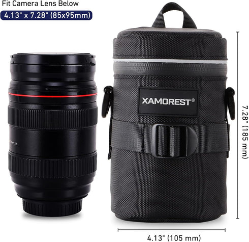 Extra Large Camera Lens Case Compatible with Nikon AF-S 24-120MM/24-70MM F2.8G/85MM F1.4G Below 4.13" x 7.28"