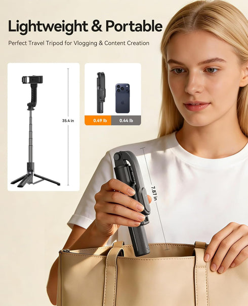 ORICO 35'' 360 Aluminum Portable Selfie Stick Tripod, Mini Tripod for iPhone, Extendable Stand with Detachable Wireless