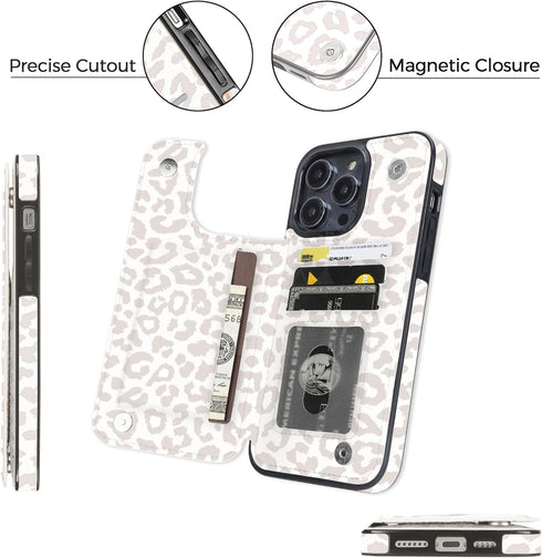 uCOLOR iPhone 12 Pro Max 6.7" Wallet Case with Card Holder, PU Leather Flip Cover with Kickstand and RFID Blocking