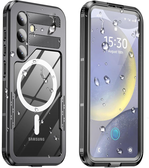 Samsung Galaxy S24 Case Waterproof, IP68 Underwater, 12FT Military Shockproof with Built-in Screen & Lens Protector,