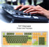 107 Keys Keycaps, Three Color Translucent Characters Arc Layout Mechanical Keyboard Ergonomic Keycaps (Dark Green)