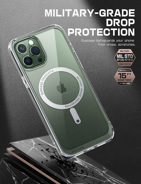 SUPCASE for iPhone 13 Pro Case, Unicorn Beetle Mag, Compatible with MagSafe, Military-Grade Protection, Clear