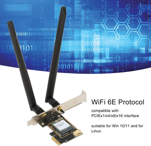 GOWENIC 6E PCIe Card, AW XB530NF MT7922 RZ616 2.4G 5G 6Ghz Tri Band Bluetooth 5.2 Network Card Adapter for Desktop PC