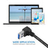 UCEC USB 3.0 Extension Cable, Male to Female 90 Degree Short Extension Cord, 6 Inch, 2 Pack (Black)