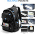 Lightweight Black College Backpack for Women and Men, Cute School Bag for Teens, Waterproof Casual Daypack