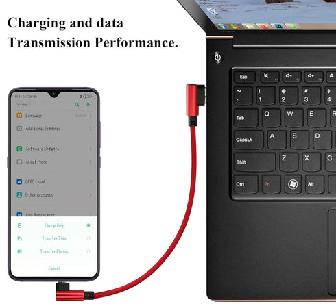 90 Degree Micro USB Cable 23cm/9inch, Right Angle USB 2.0 A Male to Micro Male Fast Sync & Charging Cable for Android,