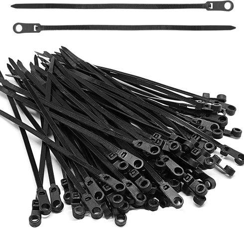 Zip Ties with Screw Hole, 150 Pcs, 6 inch 48 lbs Electrical Cable Ties Straps, Heavy Duty Nylon Zip Tie (Black)